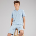 JACK & JONES Boys Basic Zip T-Shirt And Shorts Set Ashley Blue