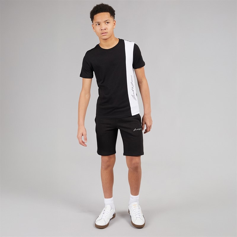 JACK & JONES Boys Jax Blocking T-Shirt And Shorts Set Black - Image 4