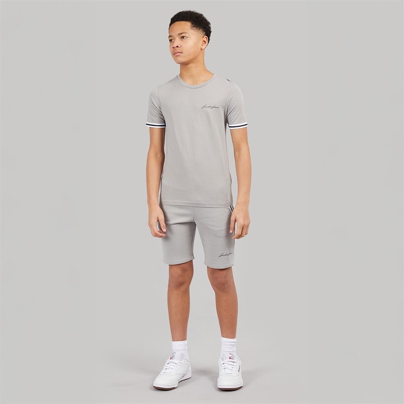 JACK & JONES Boys Jaxon T-Shirt And Shorts Set Alloy - Image 4