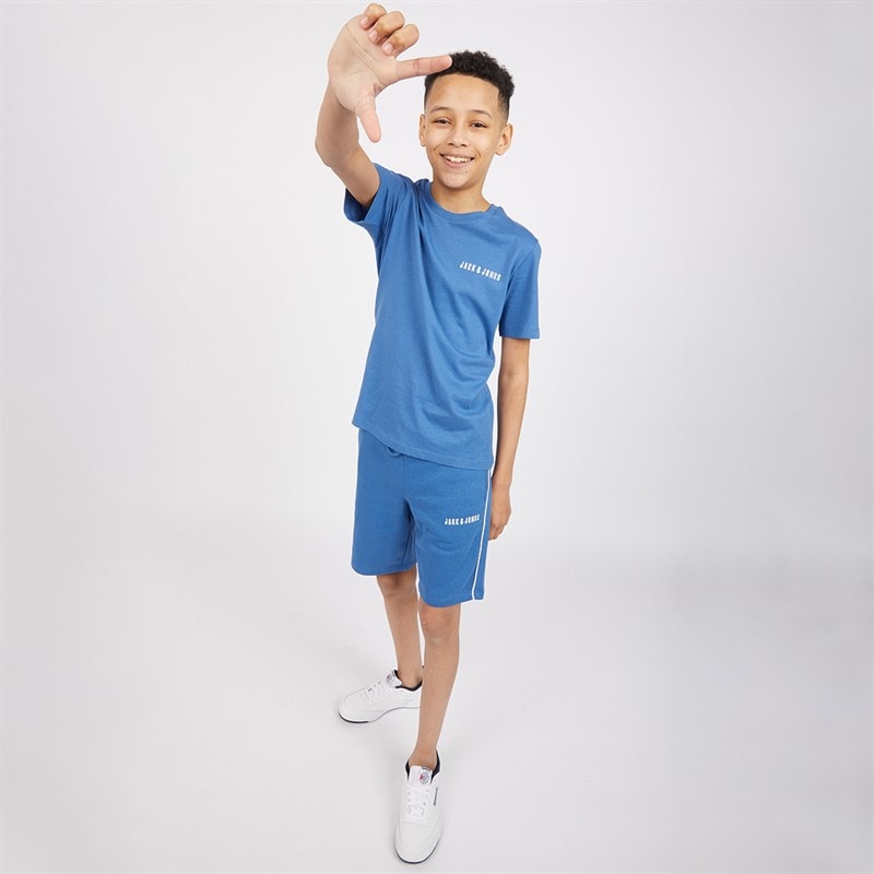 JACK & JONES Boys Kai T-Shirt And Shorts Set Bright Cobalt - Image 3