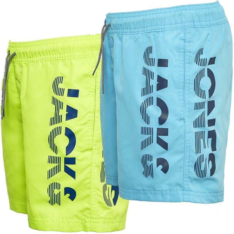 JACK & JONES Boys Aruba Two Pack Swim Shorts Adid Lime/Ethereal Blue