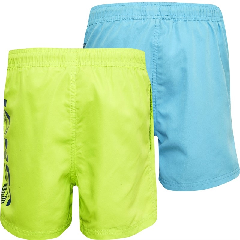 JACK & JONES Boys Aruba Two Pack Swim Shorts Adid Lime/Ethereal Blue - Image 2