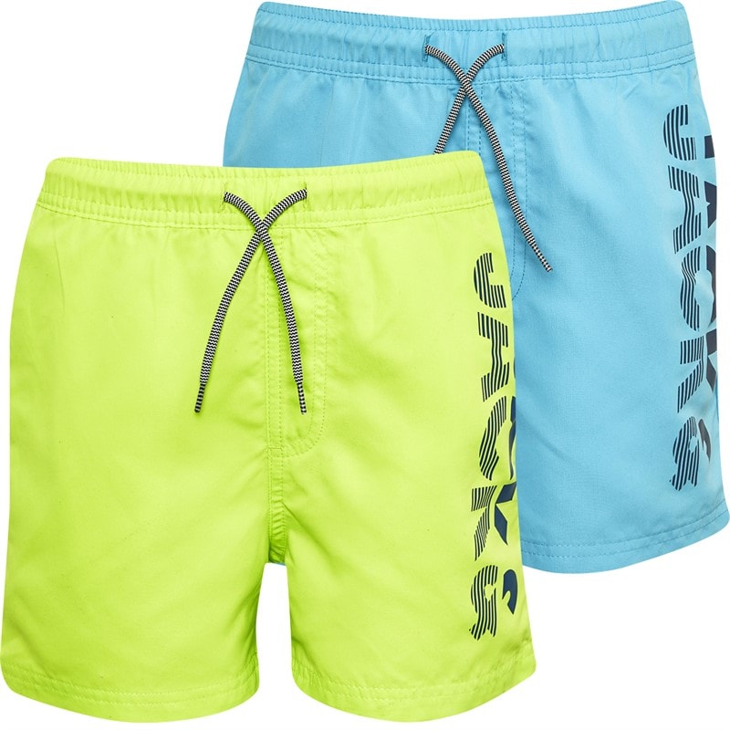 JACK & JONES Boys Aruba Two Pack Swim Shorts Adid Lime/Ethereal Blue - Image 3