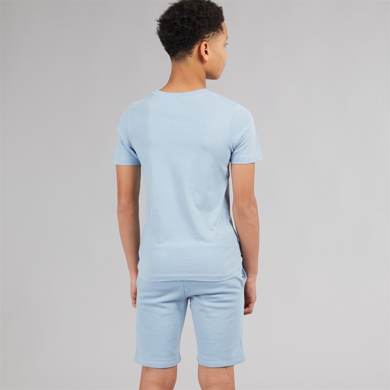 JACK & JONES Boys Font T-Shirt And Shorts Set Ashley Blue - Image 2