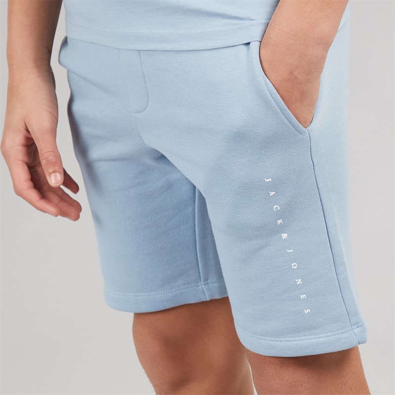JACK & JONES Boys Font T-Shirt And Shorts Set Ashley Blue - Image 5