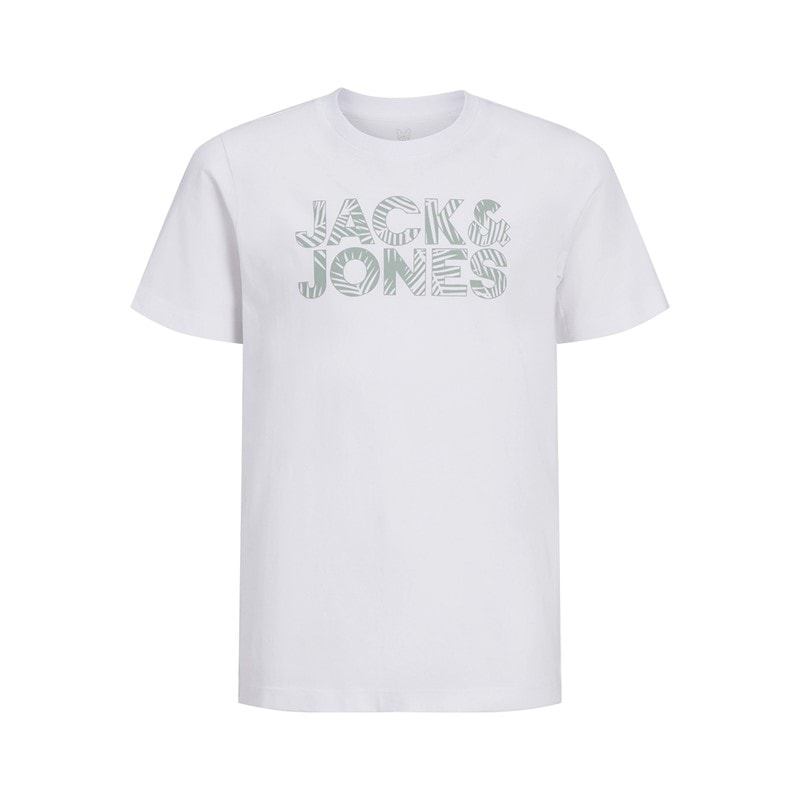 JACK & JONES Boys Floral Brand Three Pack T-Shirts White/Ashley Blue/Navy Blazer - Image 2