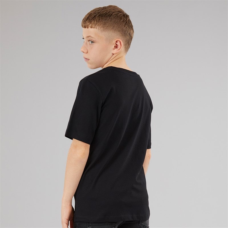 JACK & JONES Boys Splash Corp Logo T-Shirt Black - Image 2