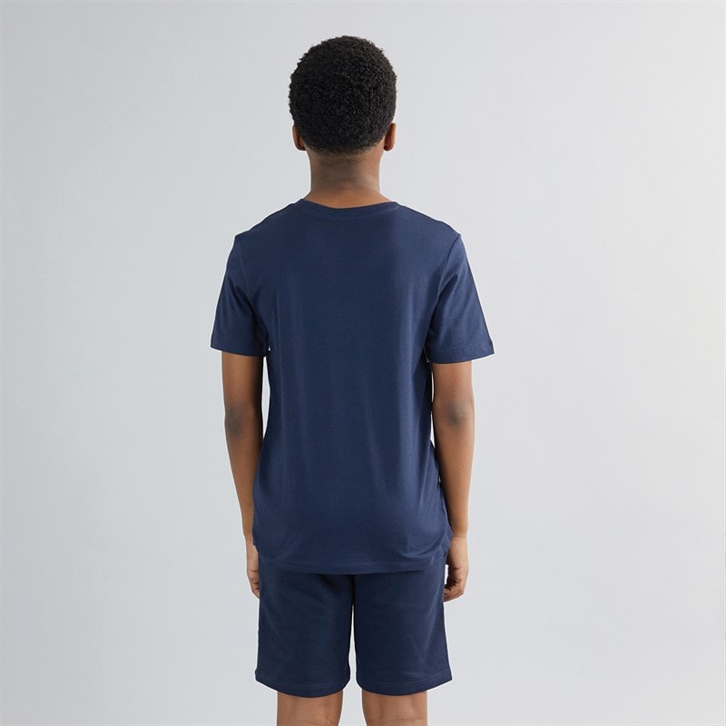 JACK & JONES Boys Chester T-Shirt And Shorts Set Navy Blazer/White - Image 2