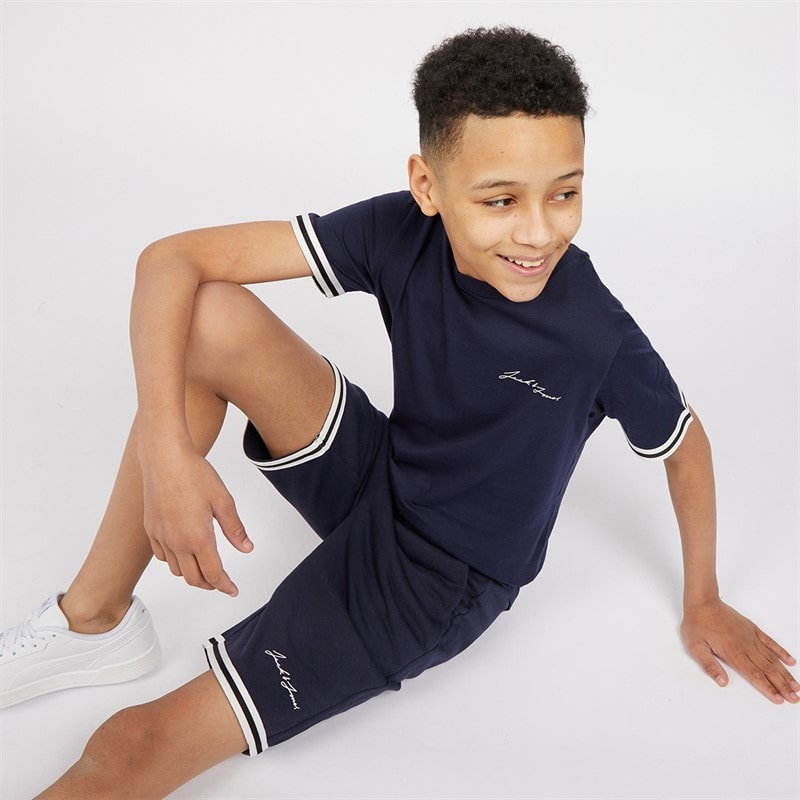 JACK & JONES Boys Jaxon T-Shirt And Shorts Set Navy Blazer