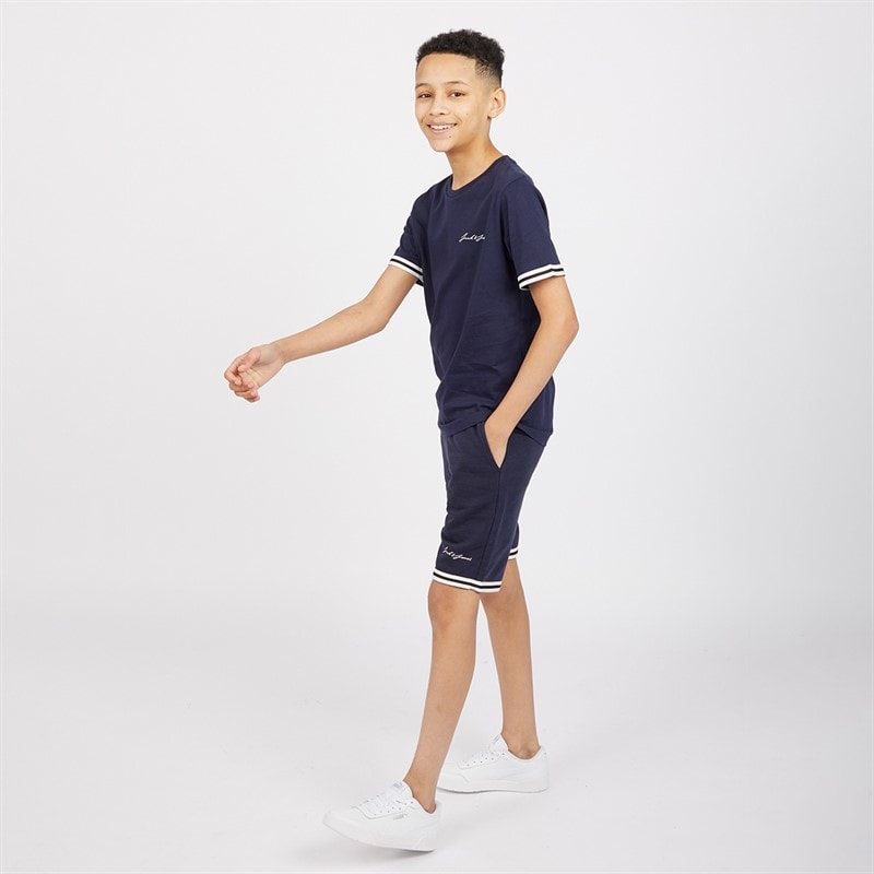 JACK & JONES Boys Jaxon T-Shirt And Shorts Set Navy Blazer - Image 4