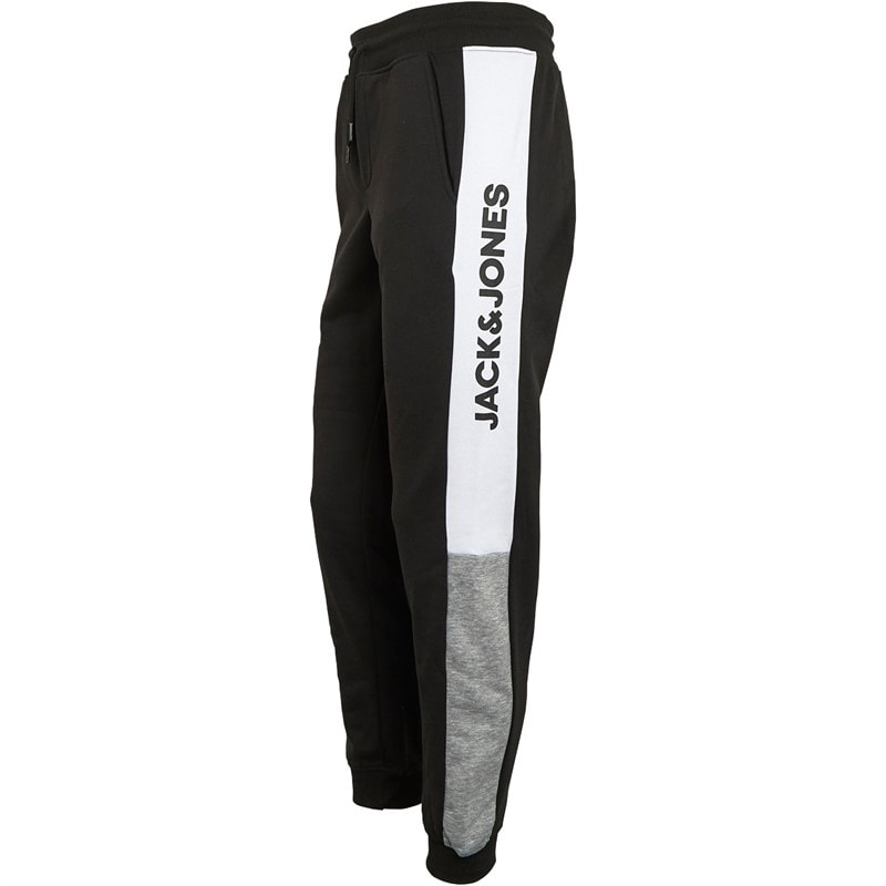JACK & JONES Mens Logo Blocking Joggers Black - Image 1