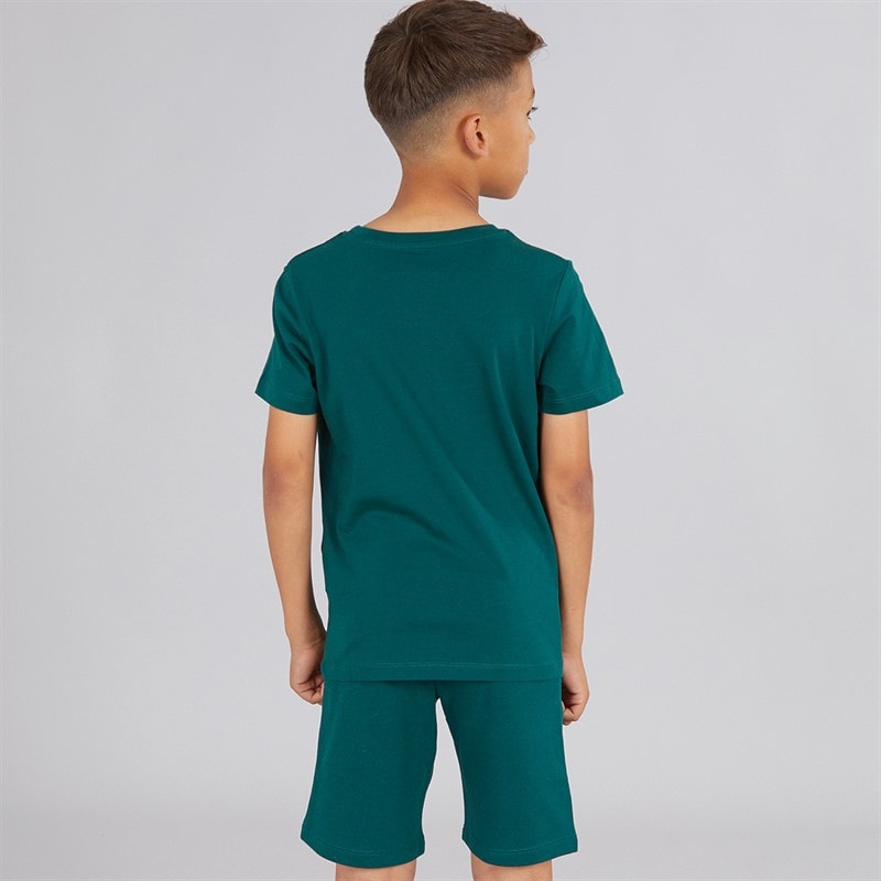 JACK & JONES Boys Corp Trend T-Shirt And Shorts Set Deep Teal - Image 2