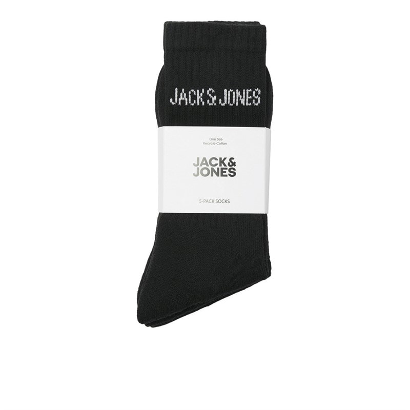 JACK & JONES Boys Regen Five Pack Crew Socks Black - Image 2