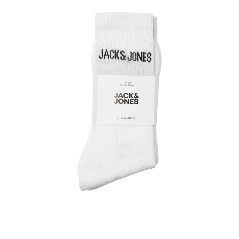 JACK & JONES Boys Regen Five Pack Crew Socks White - Image 2