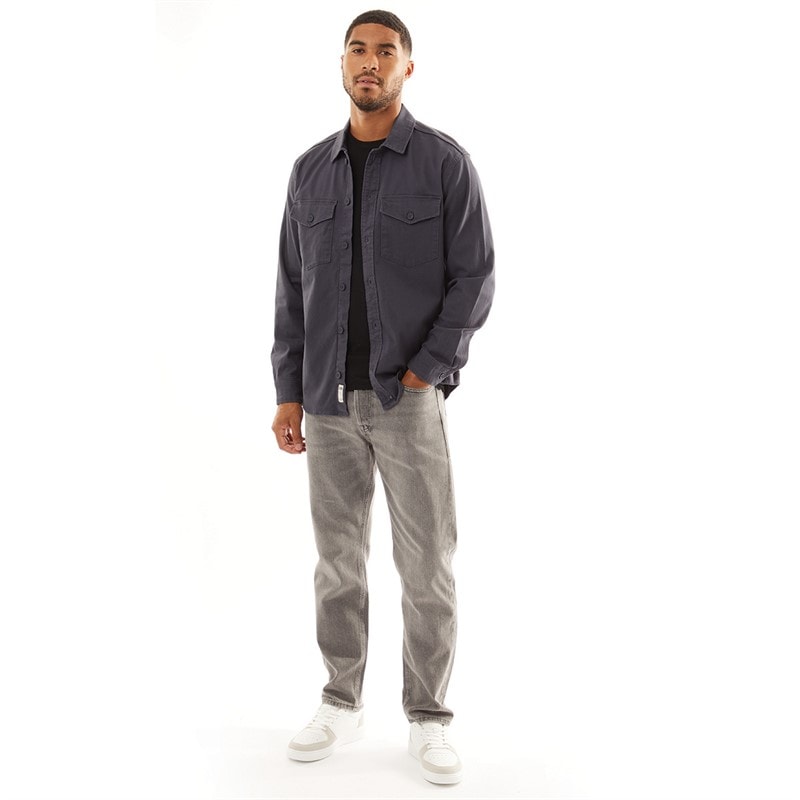 JACK & JONES Mens Dave Stretch Overshirt Navy Blazer - Image 3