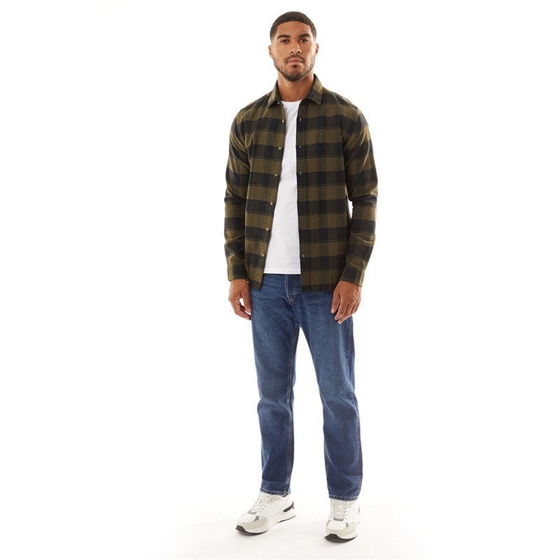 JACK & JONES Mens Joshua Fall Buffalo Long Sleeve Check Shirt Forest Night - Image 3