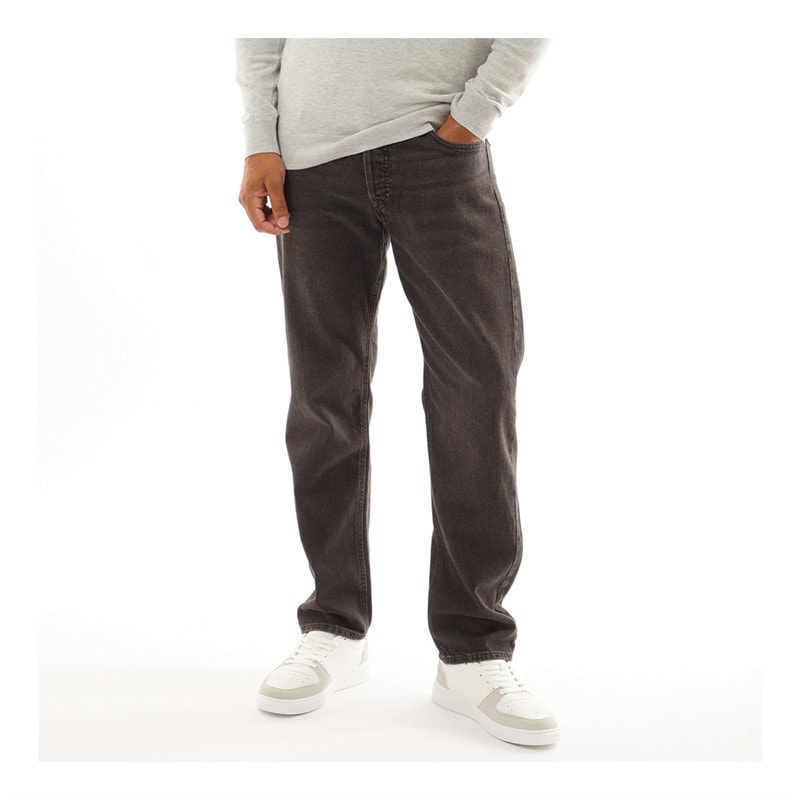JACK & JONES Mens Chris SQ 165 Relaxed Fit Jeans Black Denim - Image 1