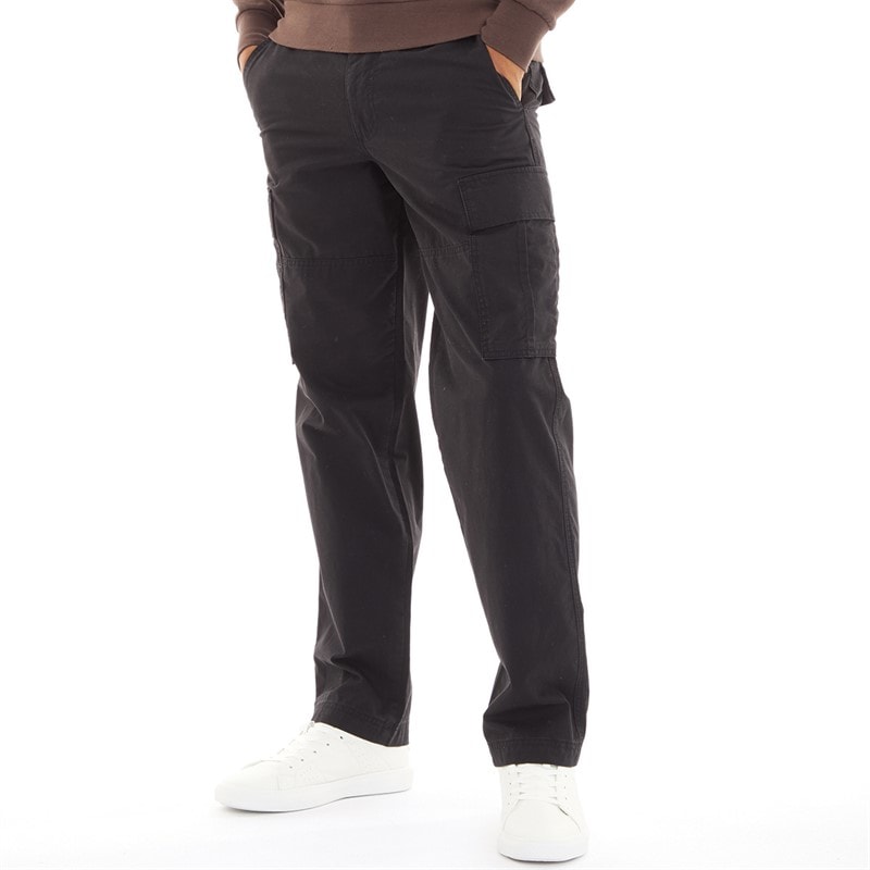 JACK & JONES Mens Karl Evans Wider Fit Cargo Pants Black - Image 1