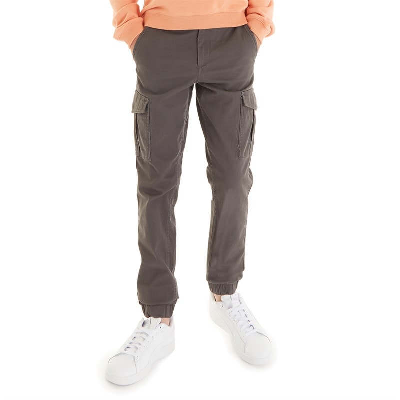 JACK & JONES Boys Marco Dean Cuffed Cargo Pants Asphalt - Image 1