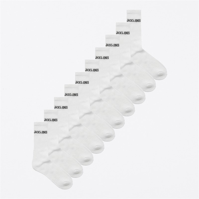 JACK & JONES Boys Ten Pack Regen Tennis Socks White