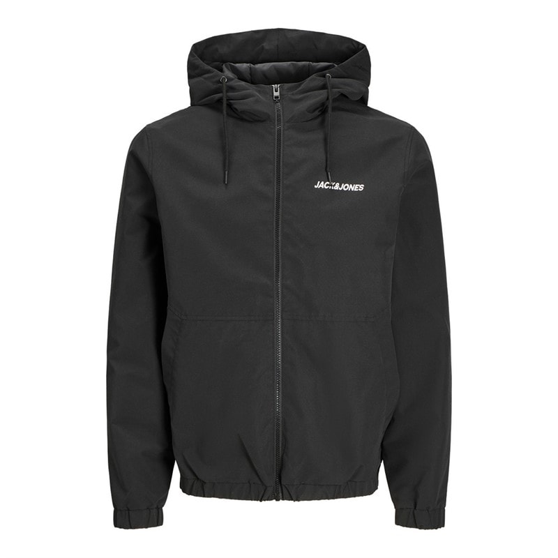 JACK & JONES Mens Mash Hooded Bomber Black