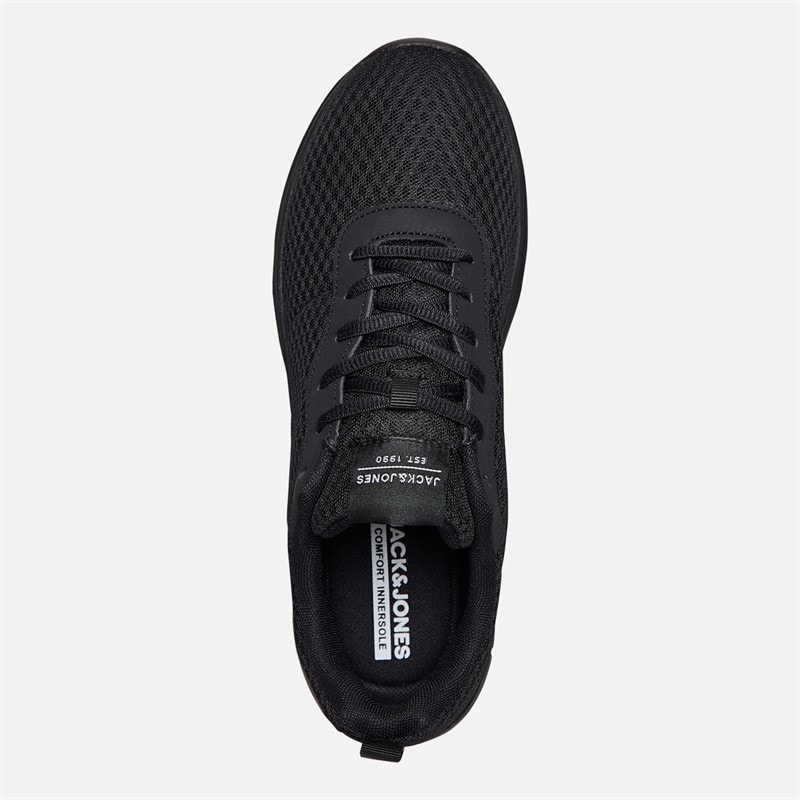 JACK & JONES Mens Tylor Mesh Trainers Black - Image 4