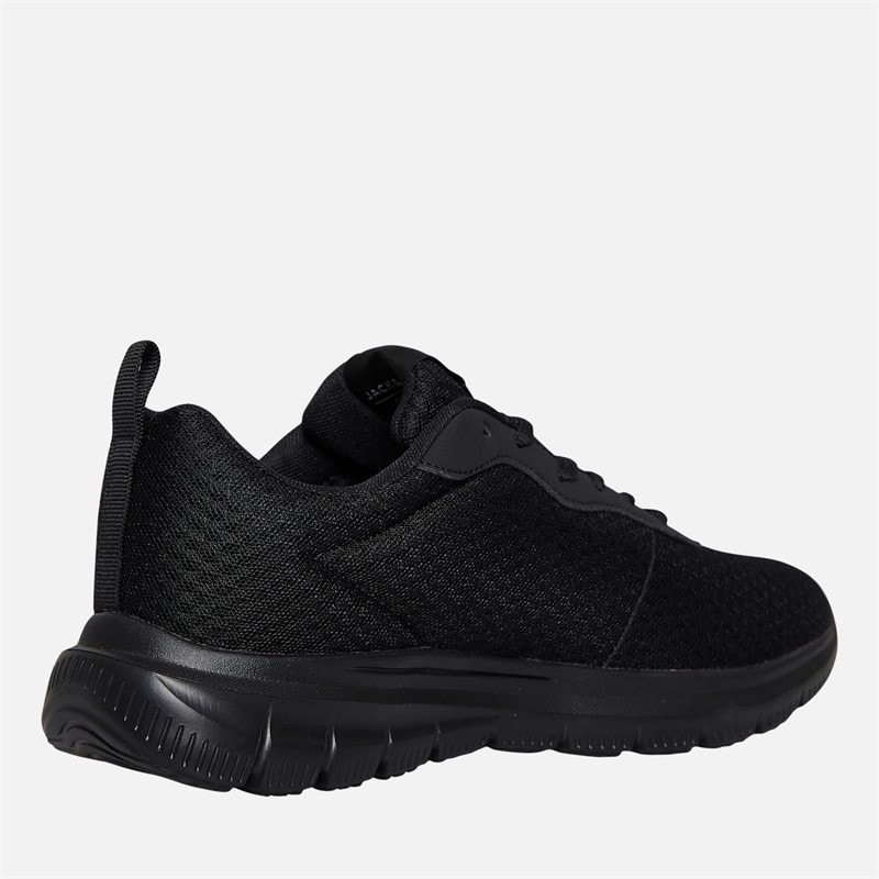 JACK & JONES Mens Tylor Mesh Trainers Black - Image 5