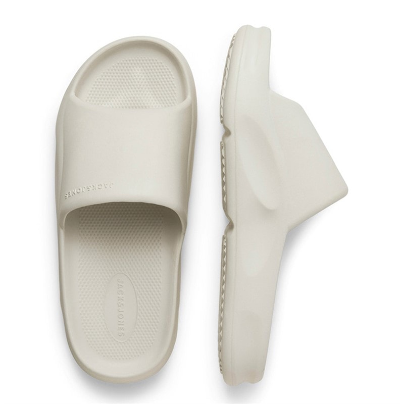 JACK & JONES Mens Status Moulded Slides Moonbeam - Image 3