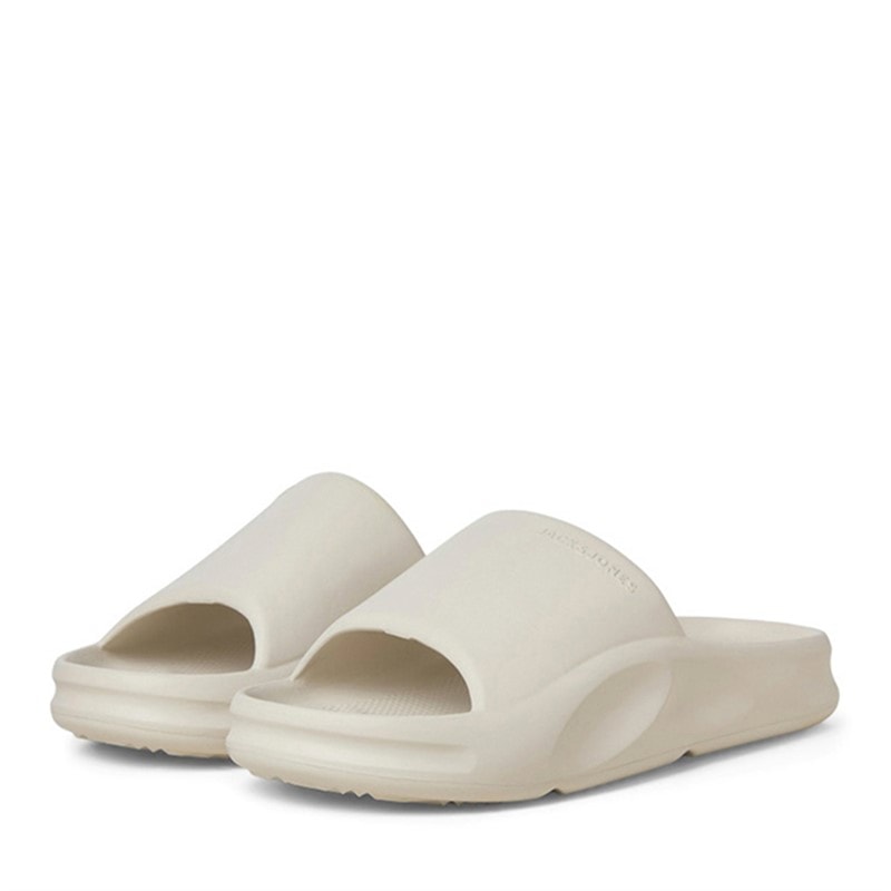 JACK & JONES Mens Status Moulded Slides Moonbeam - Image 4