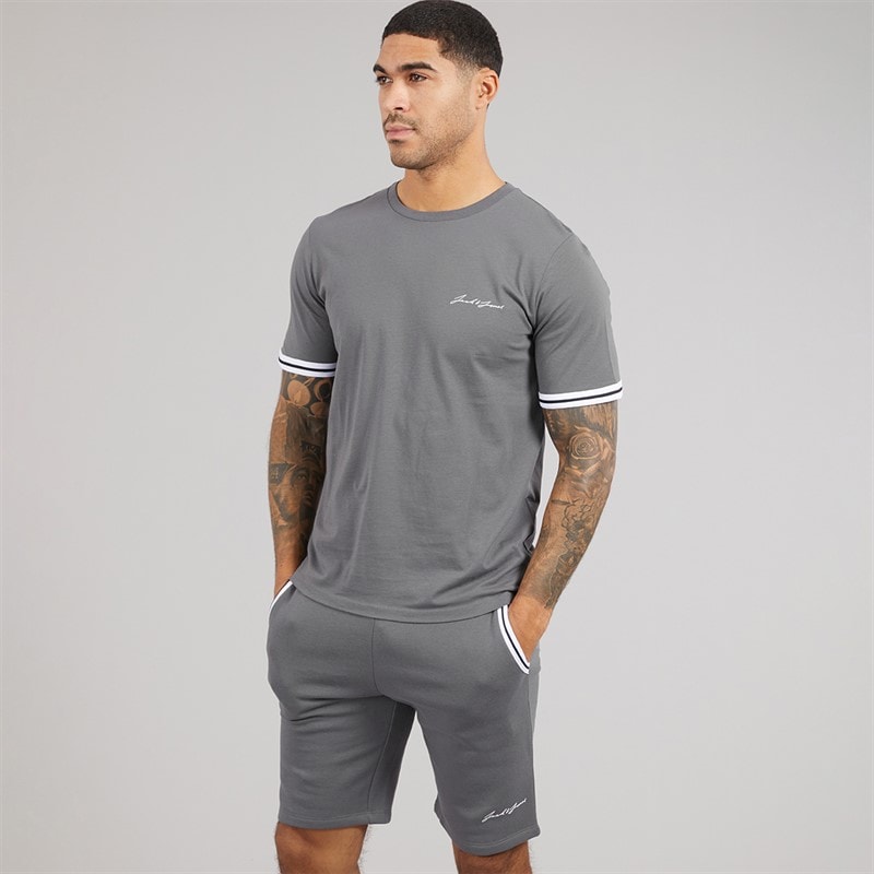 JACK & JONES Mens Jaxon T-Shirt And Shorts Set Castlerock