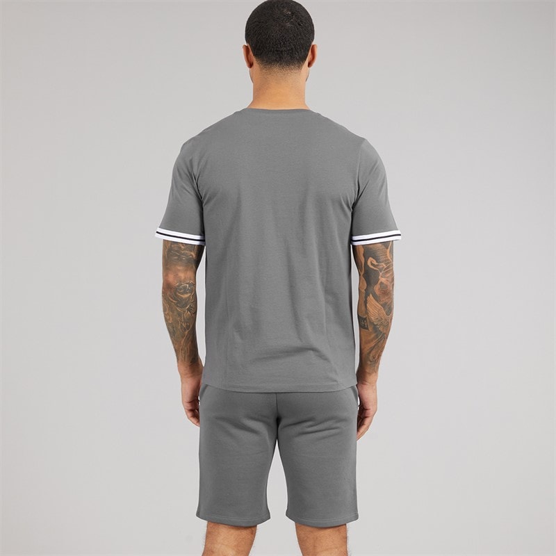 JACK & JONES Mens Jaxon T-Shirt And Shorts Set Castlerock - Image 2