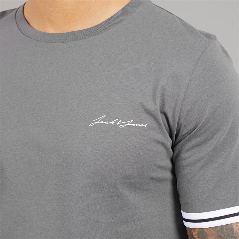 JACK & JONES Mens Jaxon T-Shirt And Shorts Set Castlerock - Image 3