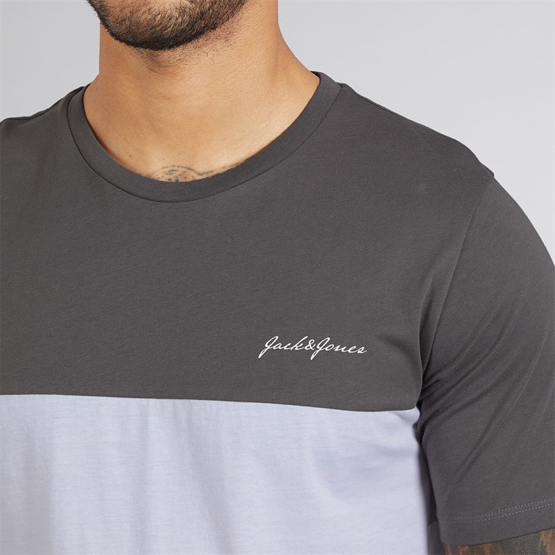 JACK & JONES Mens Trip T-Shirt And Shorts Set Castlerock - Image 3
