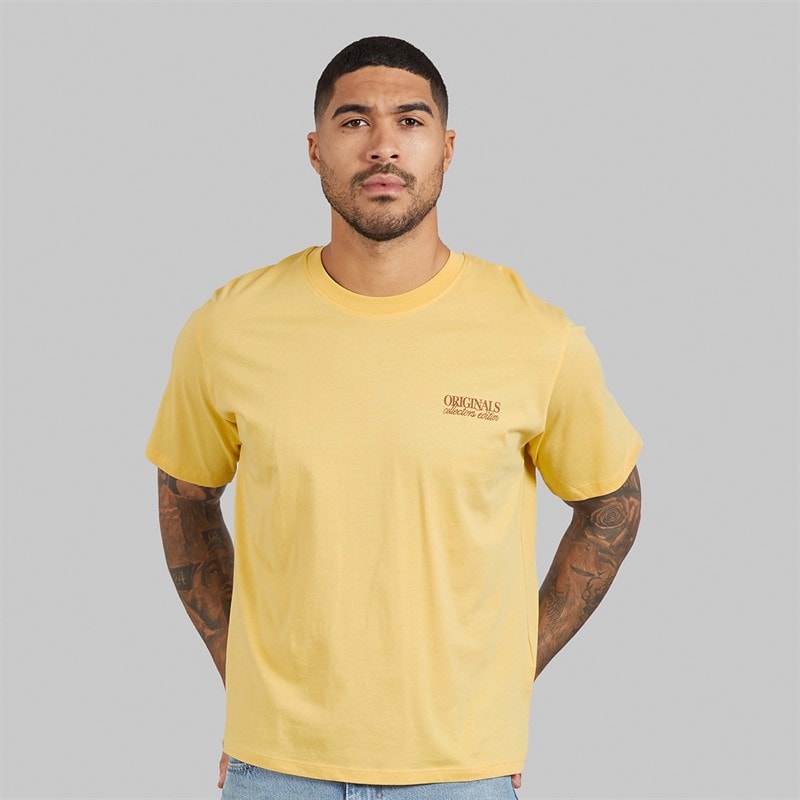 JACK & JONES Mens Mykonos Back T-Shirt Italian Straw - Image 2