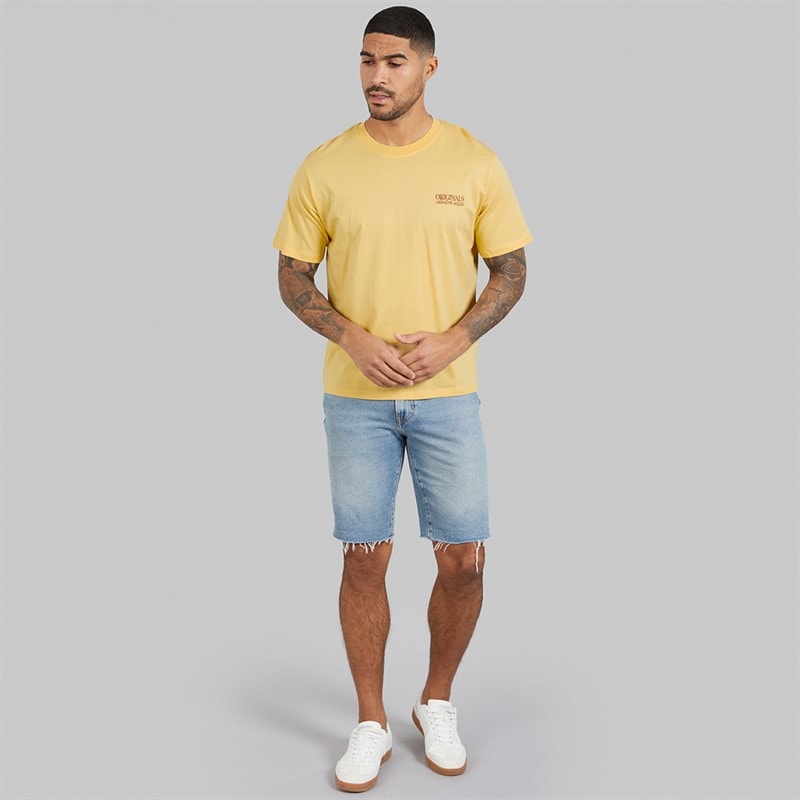 JACK & JONES Mens Mykonos Back T-Shirt Italian Straw - Image 3