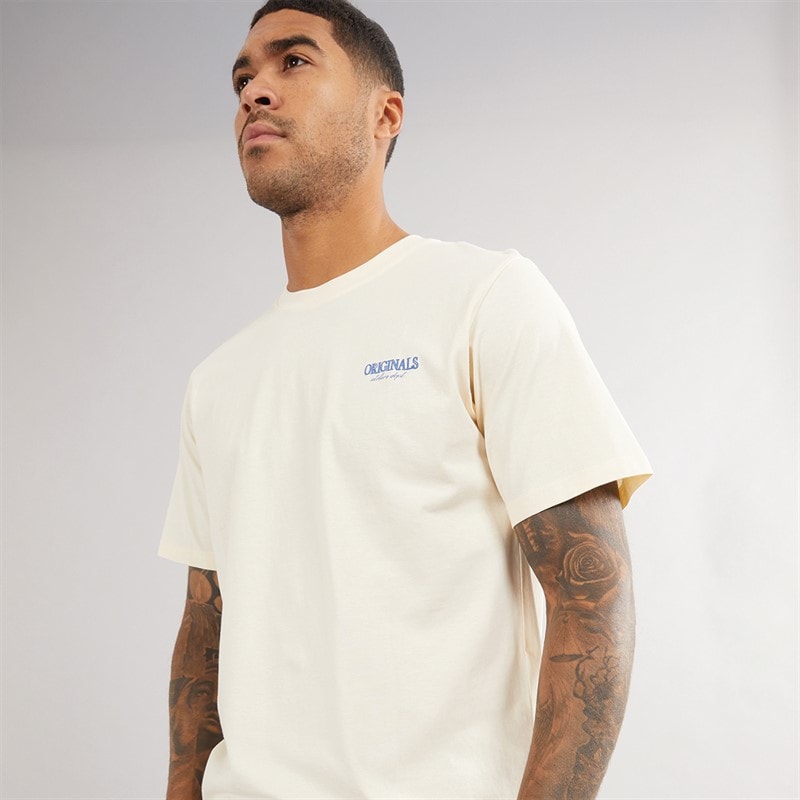 JACK & JONES Mens Santorini Back T-Shirt Buttercream - Image 2
