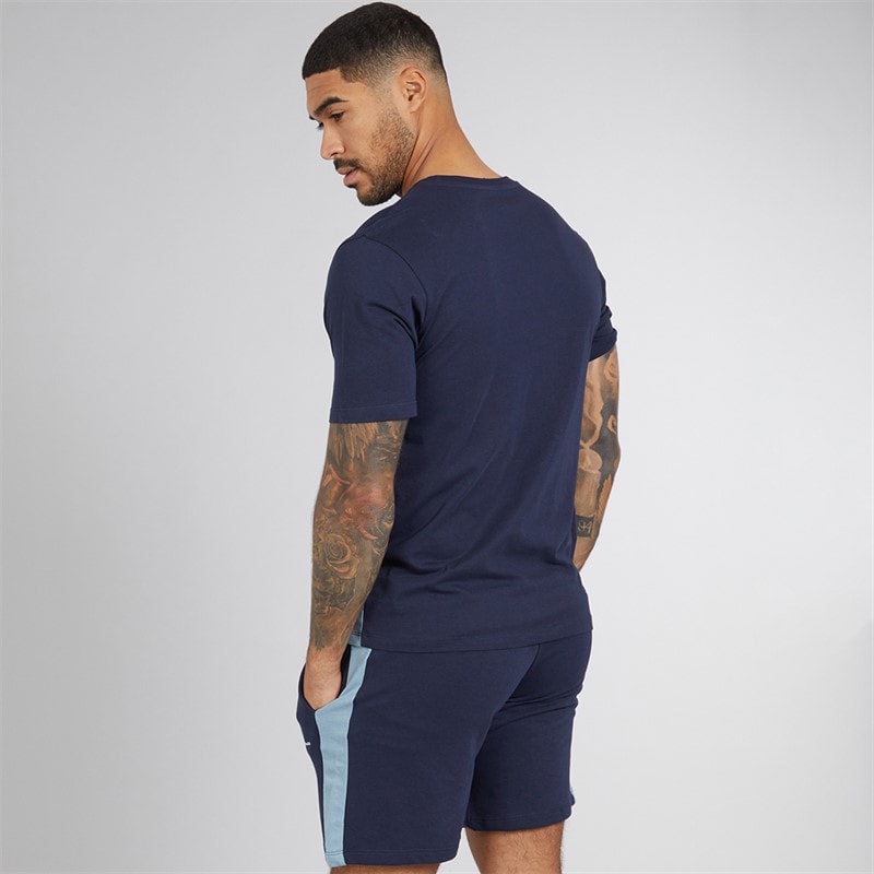 JACK & JONES Mens Trip T-Shirt And Shorts Set Navy Blazer - Image 2