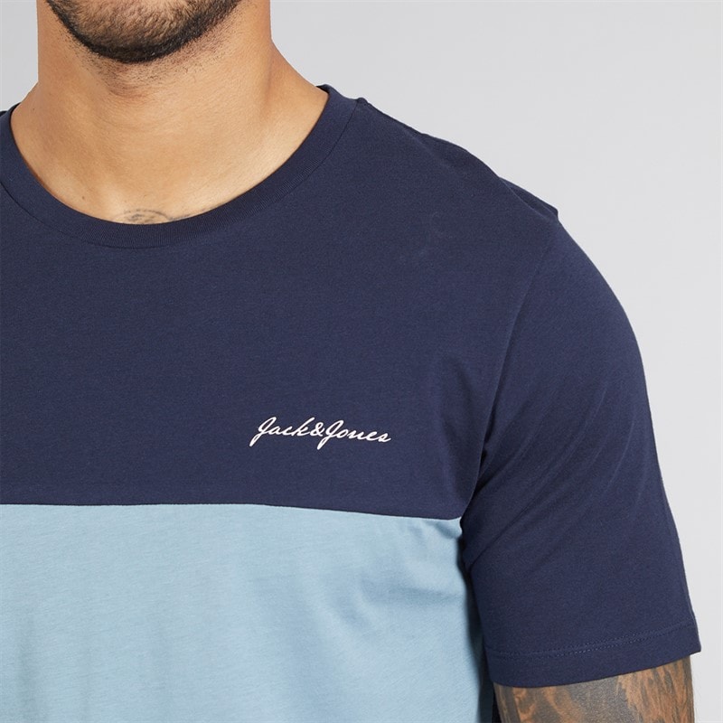 JACK & JONES Mens Trip T-Shirt And Shorts Set Navy Blazer - Image 3