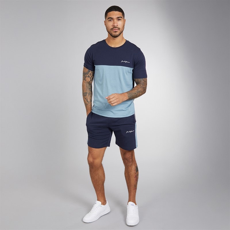 JACK & JONES Mens Trip T-Shirt And Shorts Set Navy Blazer - Image 4