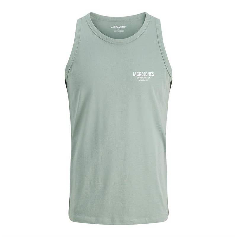JACK & JONES Mens Jeff Orion Three Pack Vests Iceberg Green/Coral Almond/Moonbeam - Image 3
