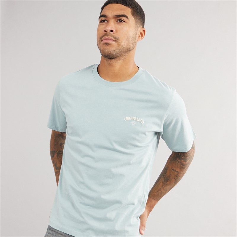 JACK & JONES Mens Santorini Back T-Shirt Gray Mist - Image 2