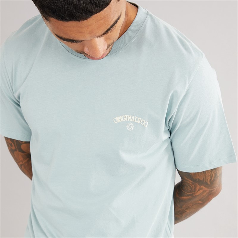 JACK & JONES Mens Santorini Back T-Shirt Gray Mist - Image 4