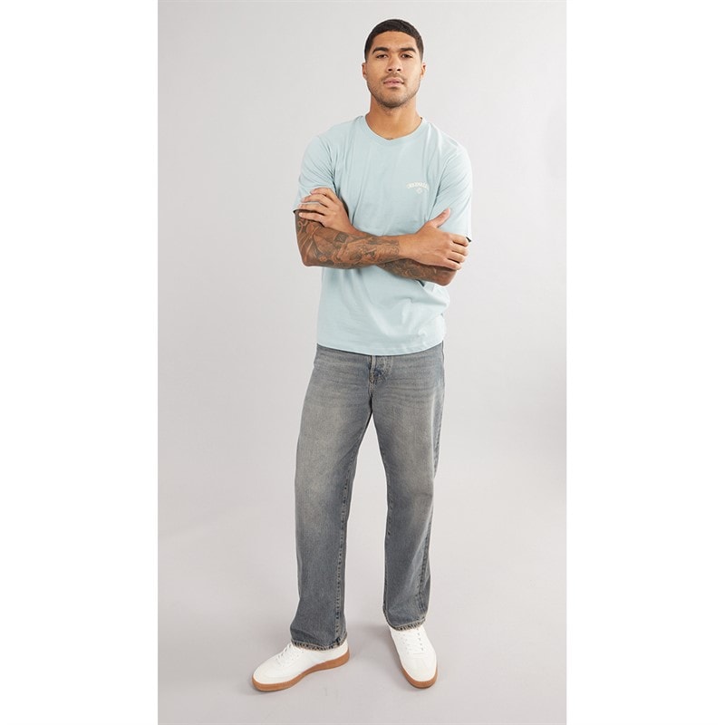 JACK & JONES Mens Santorini Back T-Shirt Gray Mist - Image 5