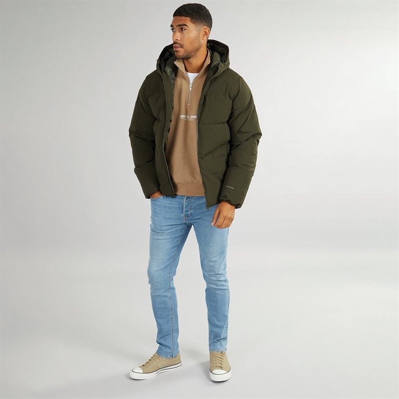 JACK & JONES Mens Brady Hooded Puffer Rosin - Image 3