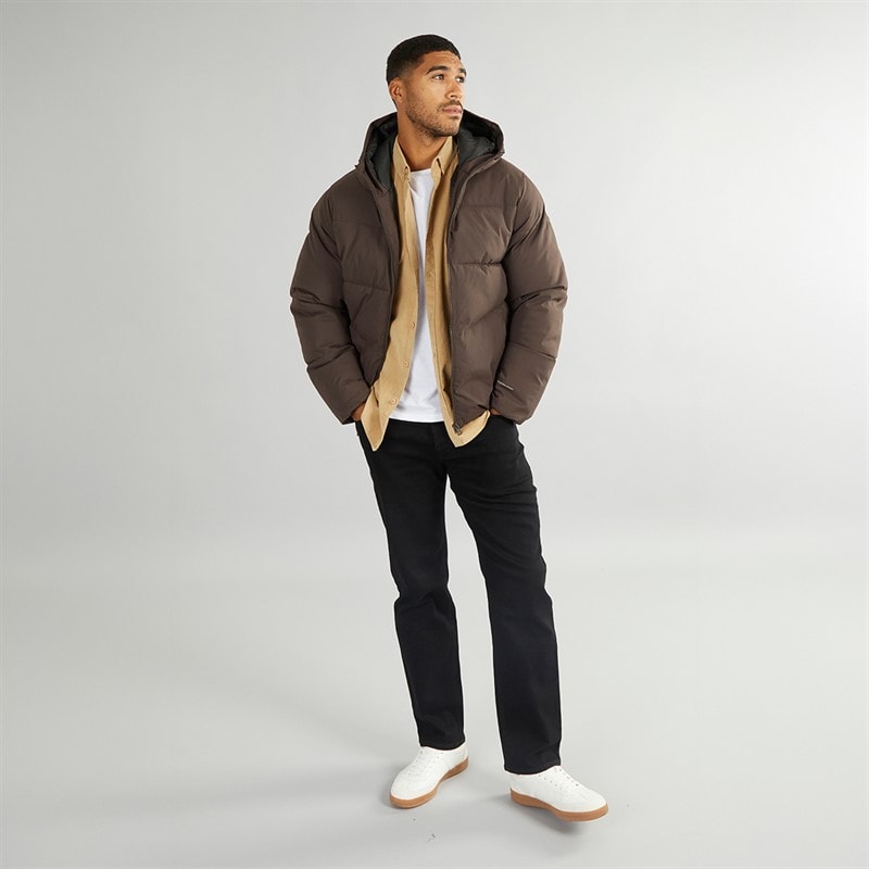 JACK & JONES Mens Brady Hooded Puffer Mulch - Image 3