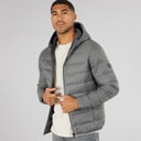 JACK & JONES Mens Wilson Hooded Puffer Jacket Castlerock