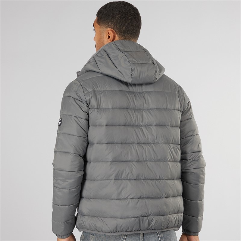 JACK & JONES Mens Wilson Hooded Puffer Jacket Castlerock - Image 2