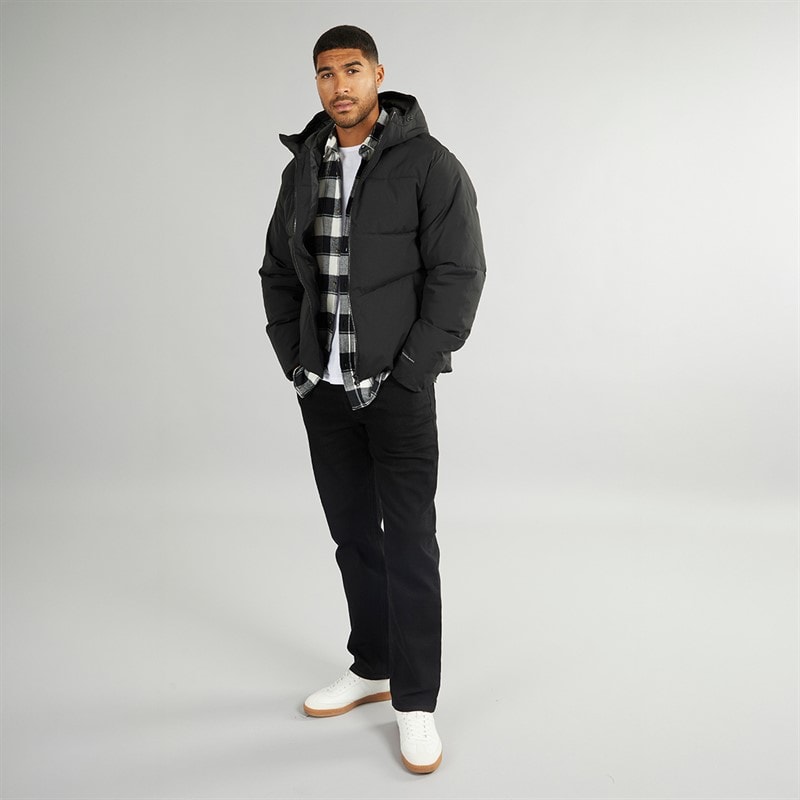 JACK & JONES Mens Brady Hooded Puffer Black - Image 3