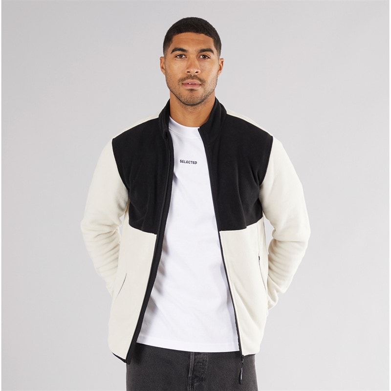 JACK & JONES Mens Flame Full Zip Fleece Moonbeam - Image 1