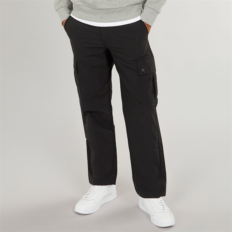 JACK & JONES Mens Karl Kurtis Snap Cargo Trousers Black - Image 1